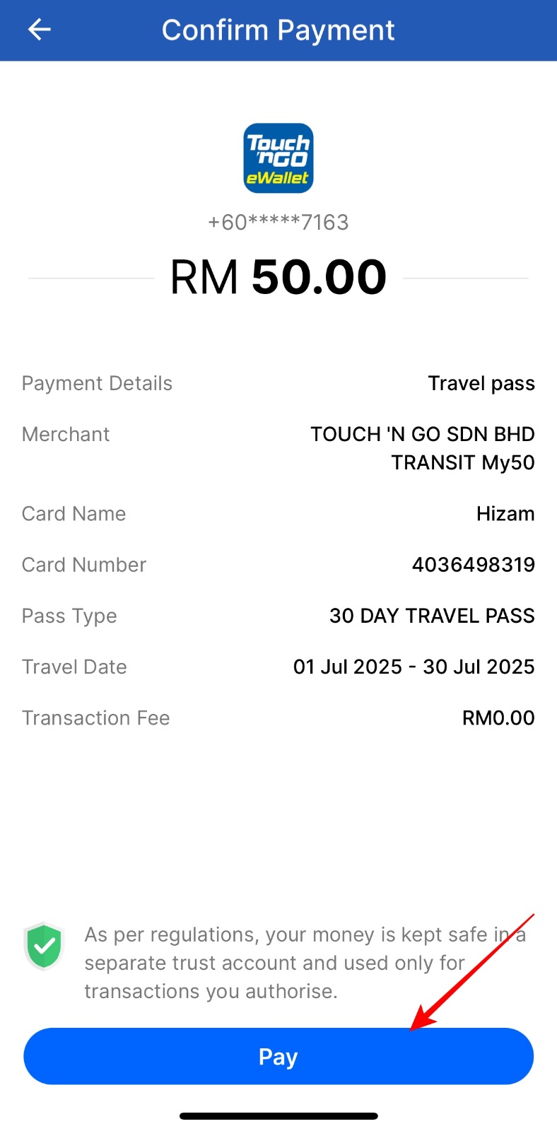 Langkah Mudah Perbaharui My50 Step 8